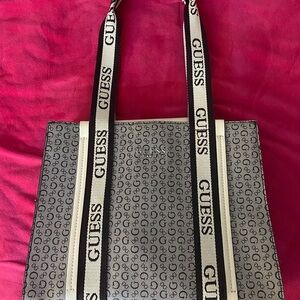 GUESS Gray Monogram Handbag
